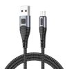 USB-Micro USB kábel Vipfan X10, 3A, 1,2m, fonott (fekete)
