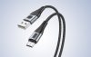 USB-Micro USB kábel Vipfan X10, 3A, 1,2m, fonott (fekete)