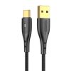 USB és USB-C kábel Vipfan Nano Gold X07, 3A, 1.2m (fekete)