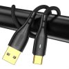USB és USB-C kábel Vipfan Nano Gold X07, 3A, 1.2m (fekete)