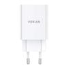 Vipfan E03 hálózati töltő, 1x USB, 18W, QC 3.0 + Lightning kábel (fehér)