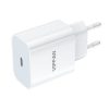 Vipfan E04 fali töltő, USB-C, 20W, QC 3.0 + USB-C kábel (fehér)