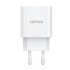 Vipfan E04 fali töltő, USB-C, 20W, QC 3.0 + Lightning kábel (fehér)