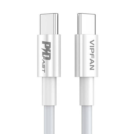 USB-C-USB-C kábel Vipfan P02, 1m (fehér)
