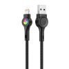 USB és Lightning kábel Vipfan Colorful X08, 3A, 1.2m (fekete)