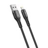 USB és Lightning kábel Vipfan Colorful X13, 3A, 1.2m (fekete)