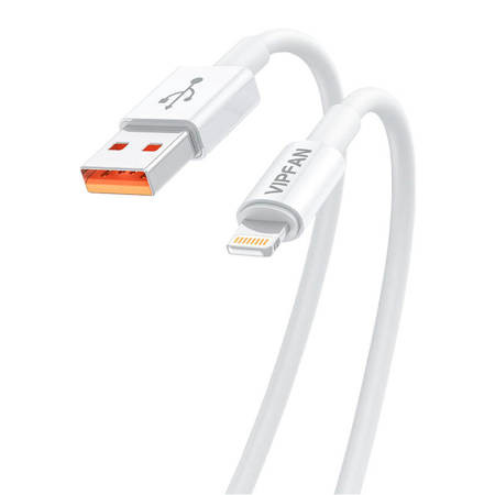 USB és Lightning kábel Vipfan X17, 6A, 1.2m (fehér)
