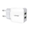 Wall charger LDNIO A2202, 2x USB, 12W (white)