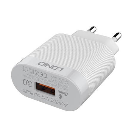 Wall charger LDNIO A303Q, USB-C, QC 3.0, 18W (white)