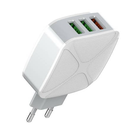 Wall charger LDNIO A3310Q, 3x USB, QC 3.0 (white)