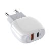 Wall charger LDNIO A2313C, USB + USB-C, PD + QC 3.0, 20W (white)