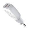 Wall charger LDNIO A2313C, USB + USB-C, PD + QC 3.0, 20W (white)