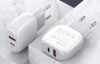 Wall charger LDNIO A2313C, USB + USB-C, PD + QC 3.0, 20W (white)