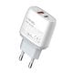 Wall charger LDNIO A2424C, USB + USB-C, PD + QC 3.0, 20W (white)