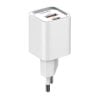 Wall charger LDNIO A2318C, USB + USB-C, PD + QC 3.0, 20W (white)