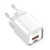 Wall charger LDNIO A2318C, USB + USB-C, PD + QC 3.0, 20W (white)