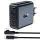 Wall charger Acefast A37 PD100W GAN, 4x USB, 100W (black)