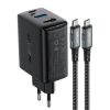 Wall Charger Acefast A17, 65W GaN + kabel USB-C (black)