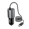 Car charger Dudao R5ProT 1x USB, 3.4A + USB-C cable (grey)
