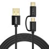 2in1 USB cable Choetech USB-C / Micro USB, (black)