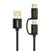 2in1 USB cable Choetech USB-C / Micro USB, (black)