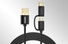 2in1 USB cable Choetech USB-C / Micro USB, (black)