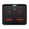 Baseus GaN3 Pro Töltő / elosztó, 2xUSB + 2xUSB-C + AC, 100W (fekete)