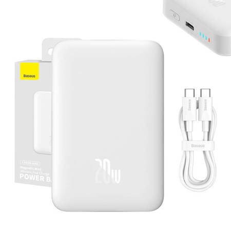 Baseus Magnetic Mini Powerbank, 10000mAh, 20W (fehér)