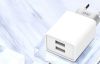 XO L65 wall charger, 2x USB + USB cable (white)