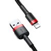 Baseus Cafule 1,5A 2 m-es Lightning USB-kábel (fekete-piros)