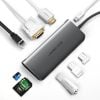 UGREEN 9 az 1-ben USB-C ? HDMI 4K hub adapter, 3x USB 3.0, Type-C PD, RJ45, SD, Micro SD, VGA (szürk