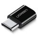 UGREEN US157 micro USB - USB-C adapter (fekete)