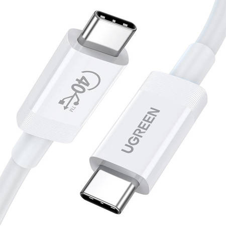 USB-C-USB-C UGREEN USB4 kábel, 40 Gbps, 0,8 m (fehér)