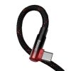 Baseus Elbow USB-C kábel 100W, 1m (Fekete-Piros)