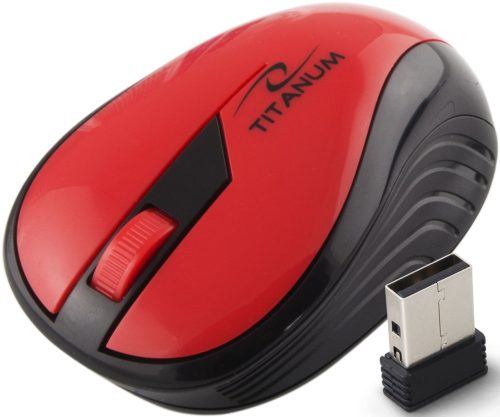 Titanum Vezeték Nélküli 2,4 Ghz-Es Optikai Egér 3D Usb Szivárvány Piros