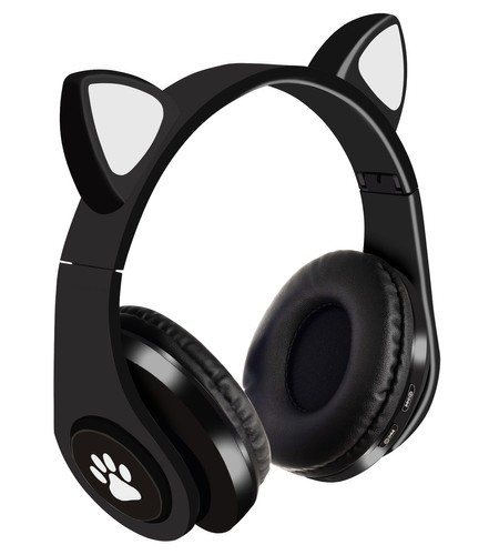 Cicafüles Bluetooth vezeték nélküli fejhallgató - fekete