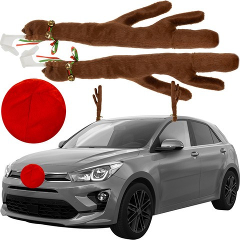 Rudolf autós jelmez, díszítő csomag - karácsonyi rénszarvas