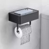 Fém WC-papír tartó, nedves törlőkendő és telefontartó, 14,5 x 20,5 x 12 cm
