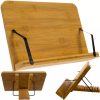 Többfunkciós, praktikus bambusz könyvtartó állvány * 6 állítható dőlésszöggel
