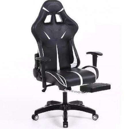 Sintact Gamer szék Fehér-Fekete lábtartóval -Megérkezett!legújabb kialakítás,még kényelmesebb felüle