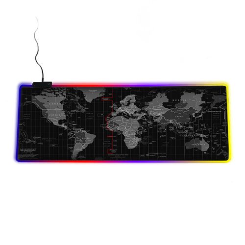 Yelandar RGB Ledes Világtérképes Gamer egérpad nagyméretű 80x30 cm