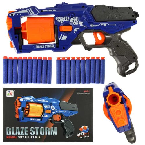 Blaze Storm habdártszóró pisztoly + 20 darts kék