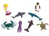 Figurák tengeri állatok halak óceán készlet teknős delfin 8db