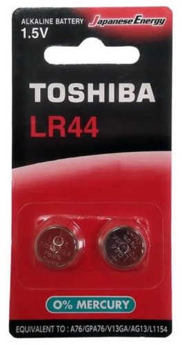 Bateria Toshiba AG13 LR44 A76 buborékcsomagolás 2szt
