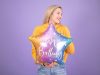 Boldog születésnapot csillag fólia léggömb 40cm színes