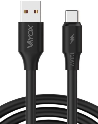 USB-USB-C kábel két véggel 120W 3A 1m fekete