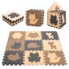 Szivacs puzzle szőnyeg 9db - bézs/barna