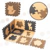 Szivacs puzzle szőnyeg 9db - bézs/barna