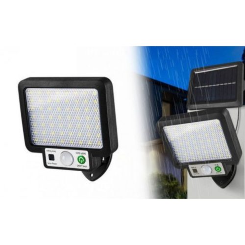 SPLIN 56 LED-es Napelemes Utcai Lámpa, Mozgásérzékelős, Vízálló - Távolra helyezhető Szolár egységge