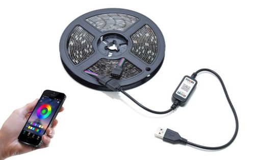 Bluetooth RGB LED szalag 3m-es - mobiltelefonról vezérelhető - 16 millió színnel